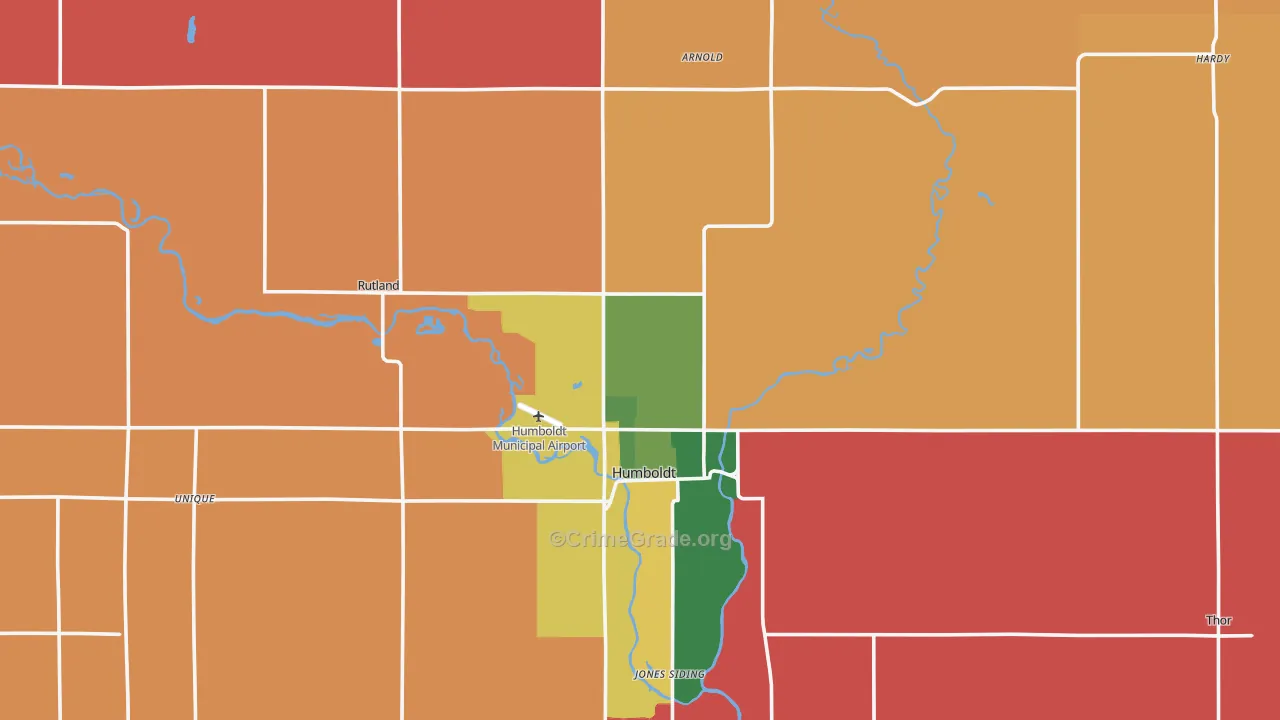 Humboldt County, IA Map of Murder Rates