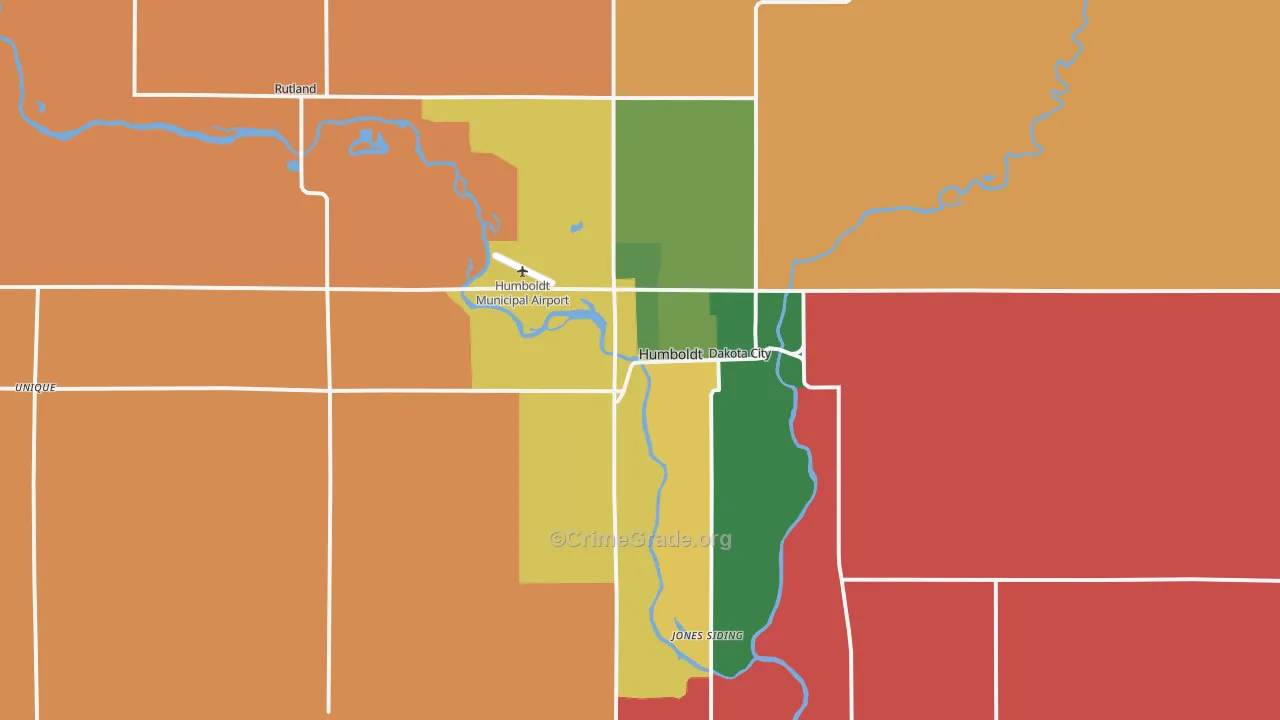 Humboldt, IA Map of Murder Rates