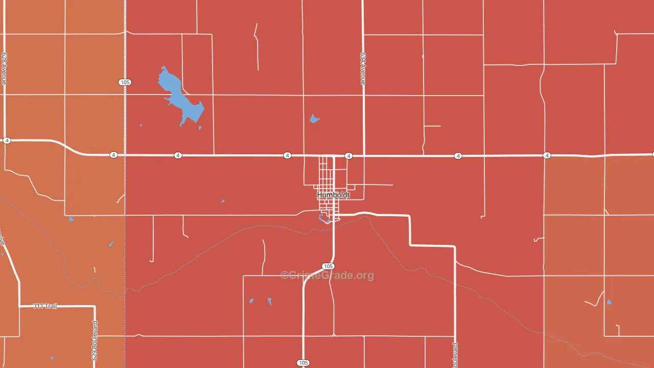 Humboldt, NE Map of Murder Rates