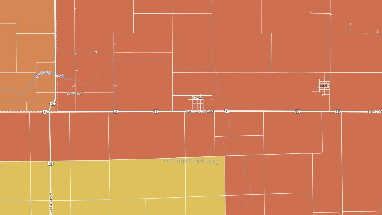 Hume, IL Map of Murder Rates
