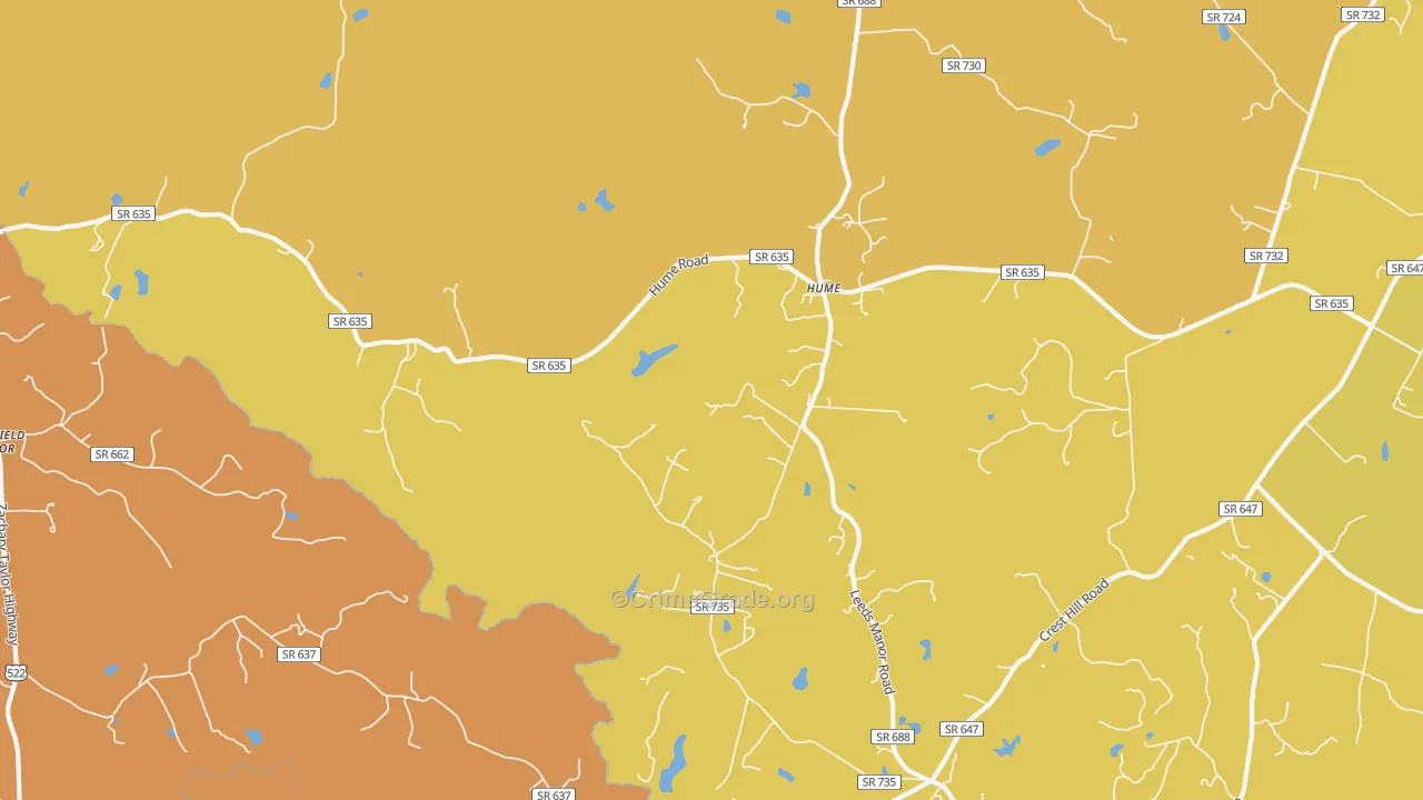 Hume, VA Map of Murder Rates