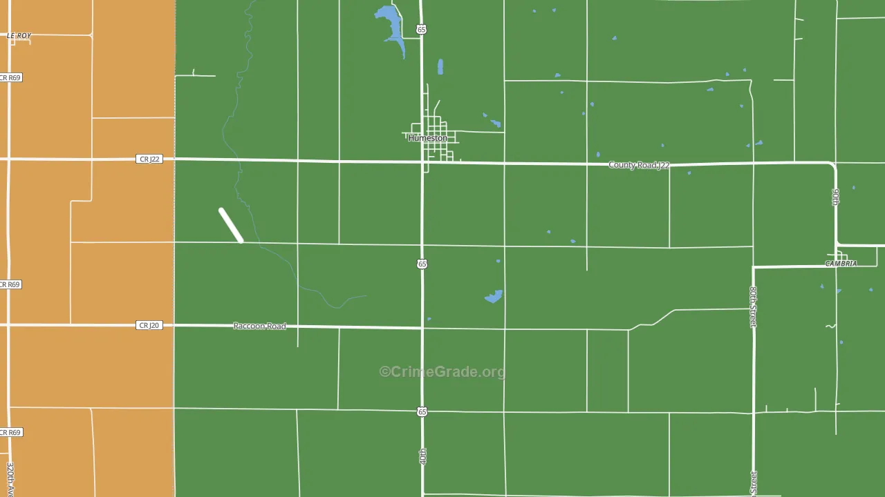 Humeston, IA Map of Murder Rates