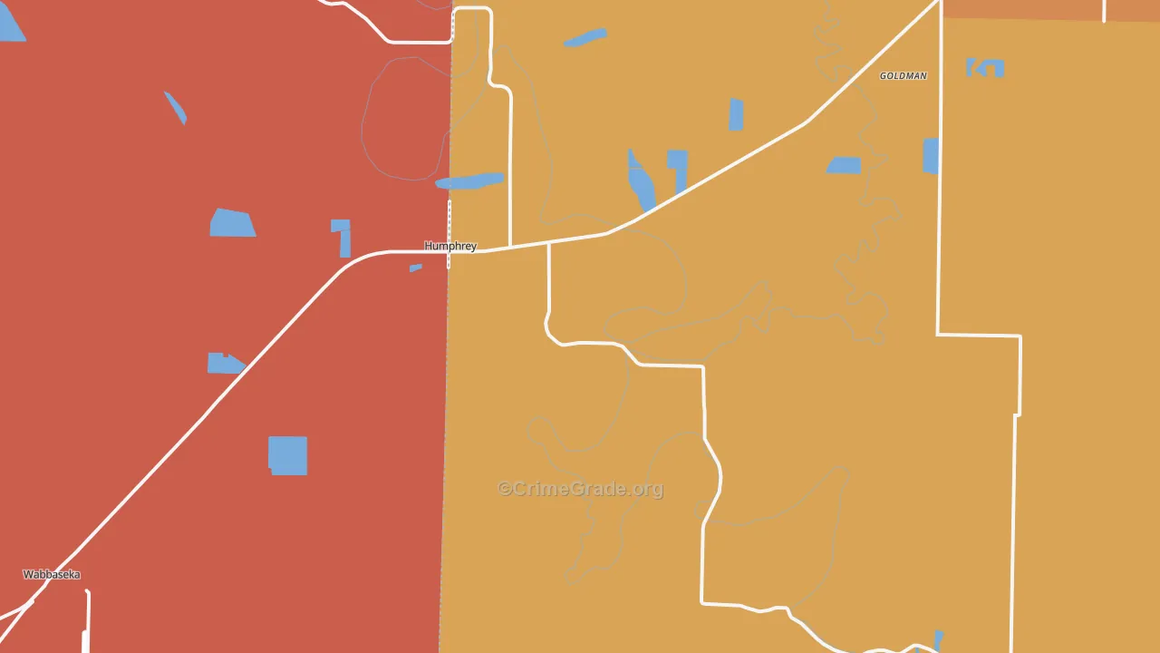 Humphrey, AR Map of Murder Rates