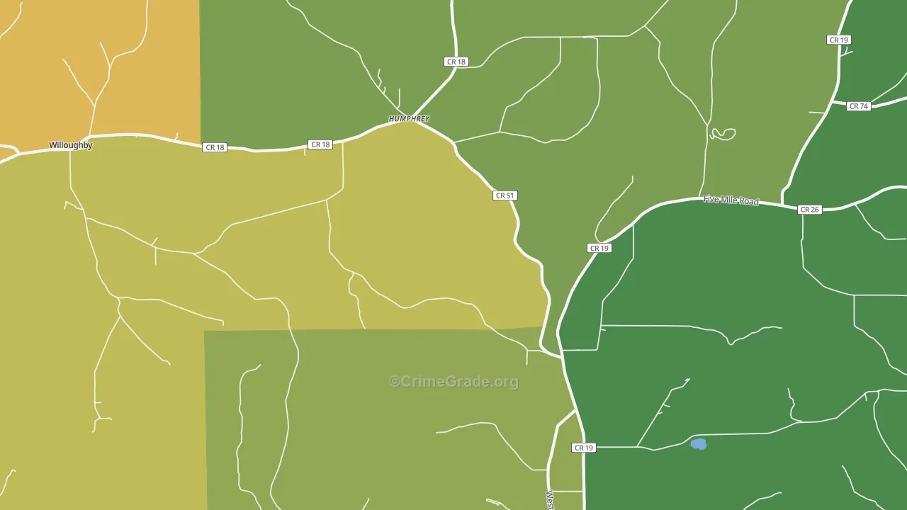 Humphrey, NY Map of Murder Rates