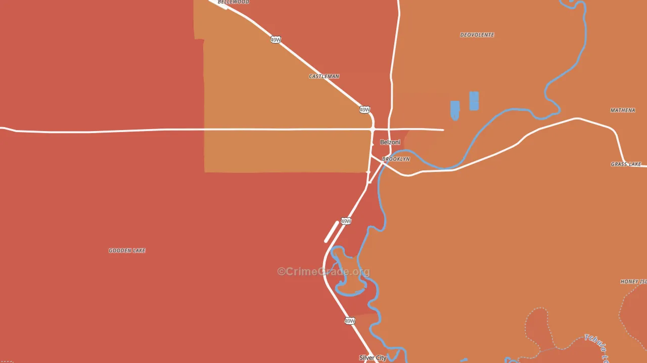 Humphreys County, MS Map of Murder Rates
