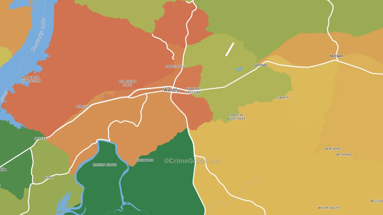 Humphreys County, TN Map of Murder Rates