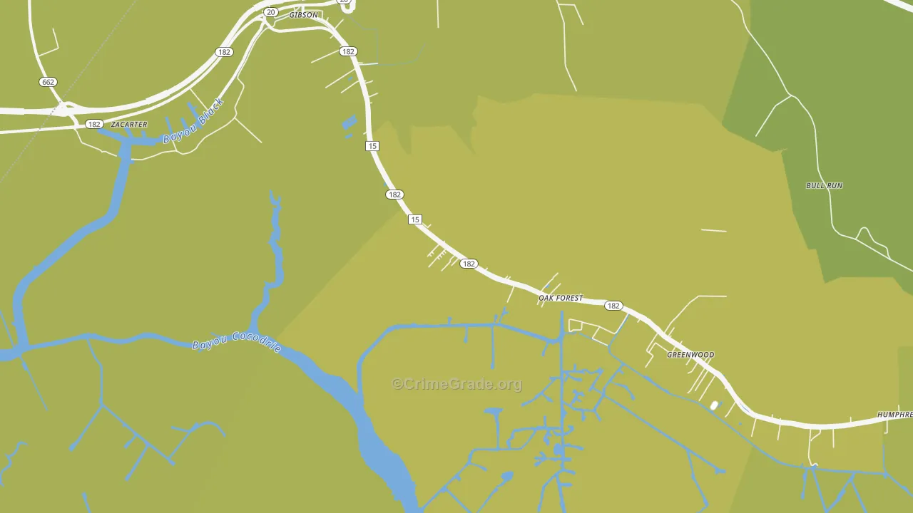 Humphreys, LA Map of Murder Rates