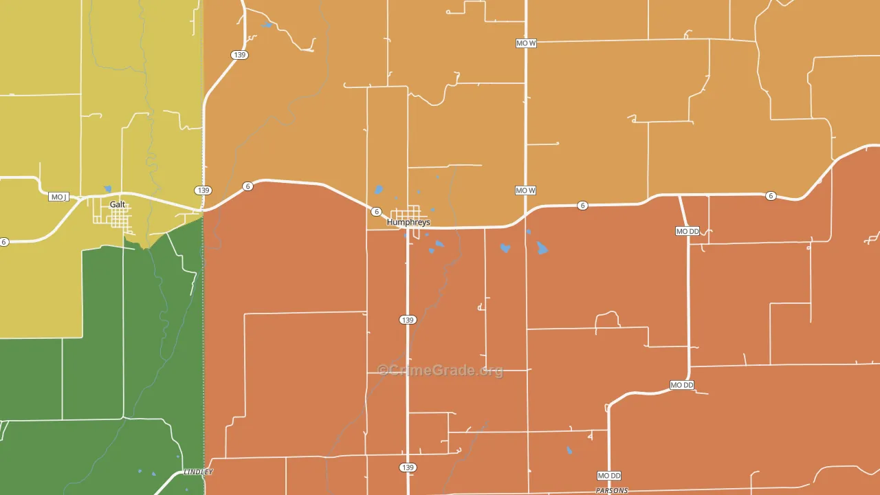 Humphreys, MO Map of Murder Rates