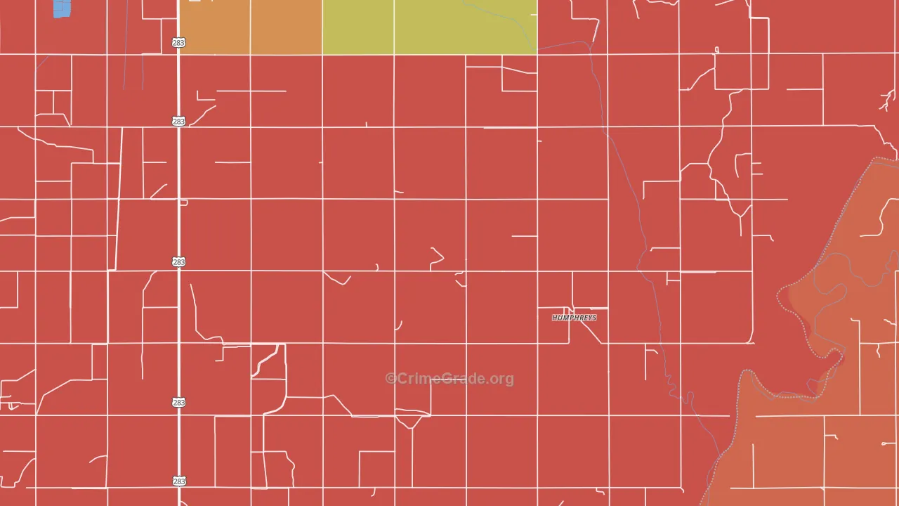 Humphreys, OK Map of Murder Rates