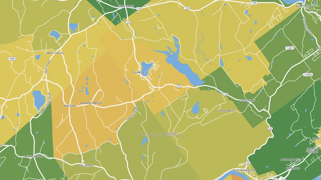 Hunlock Creek, PA Map of Murder Rates