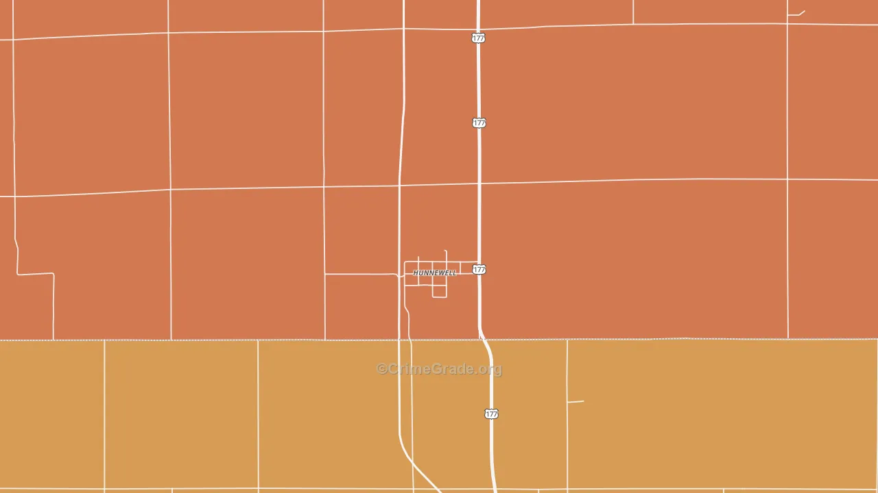 Hunnewell, KS Map of Murder Rates