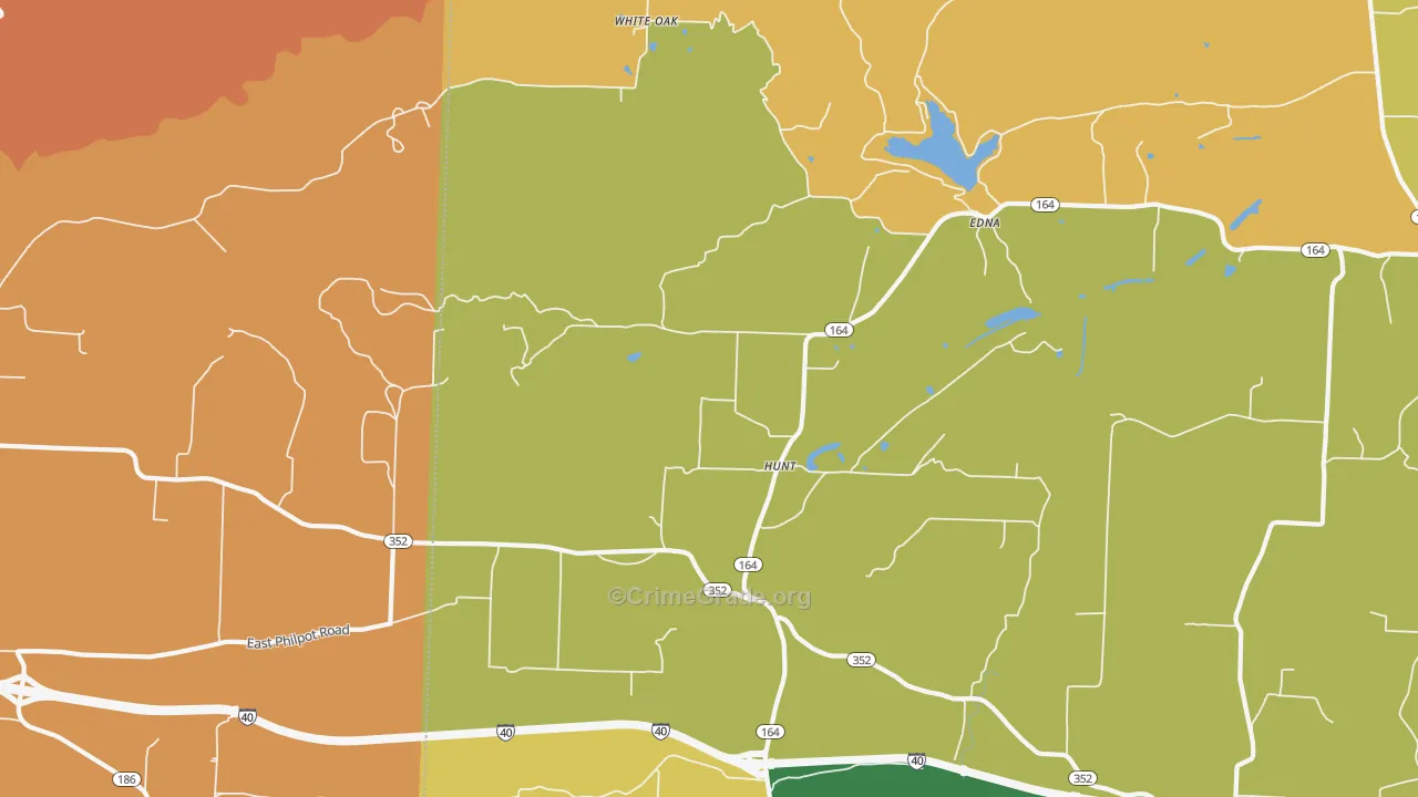 Hunt, AR Map of Murder Rates