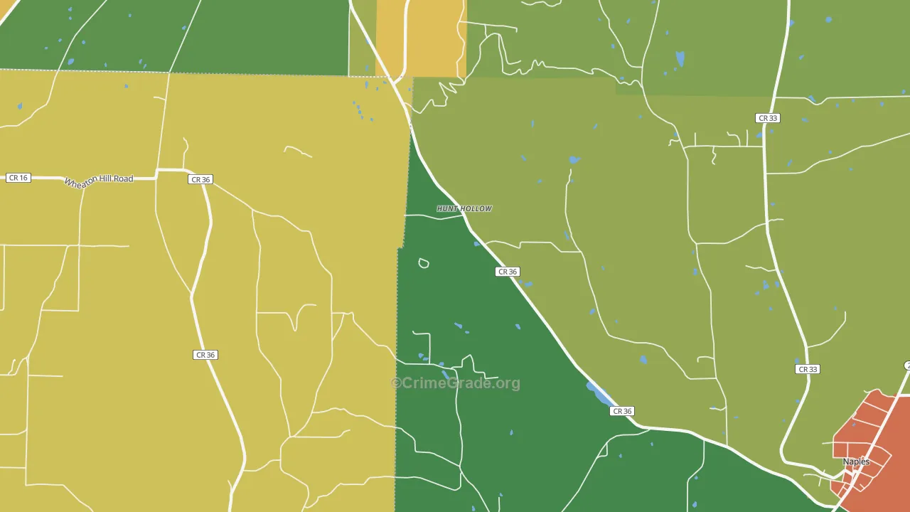 Hunt Hollow, NY Map of Murder Rates