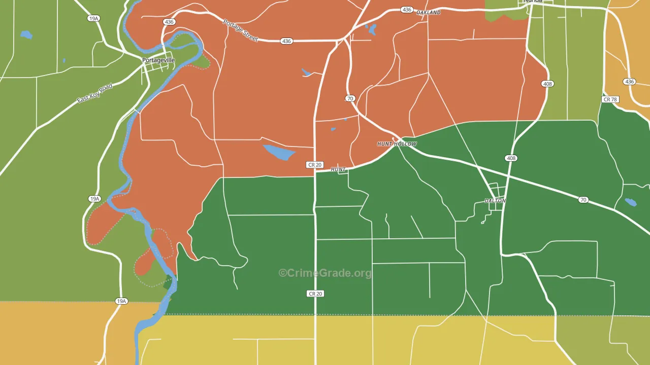 Hunt, NY Map of Murder Rates
