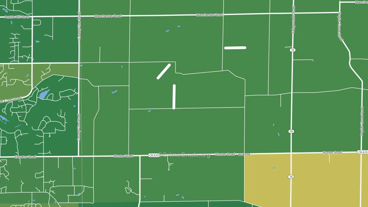 Hunter, IL Map of Murder Rates