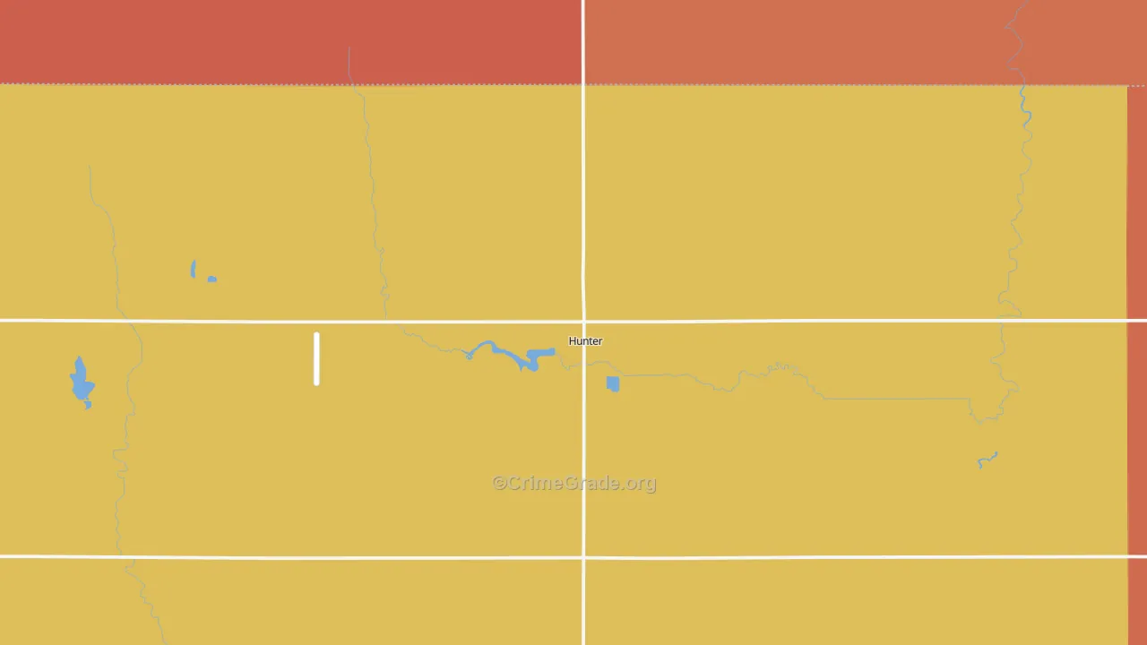 Hunter, ND Map of Murder Rates