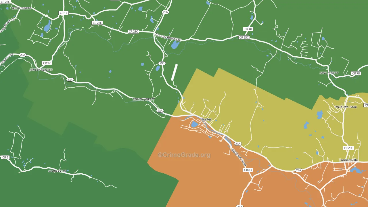 Hunter, NY Map of Murder Rates