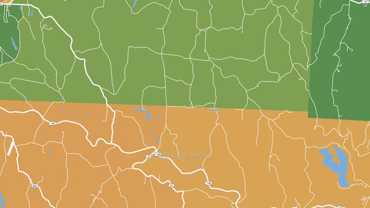 Hunter, OH Map of Murder Rates