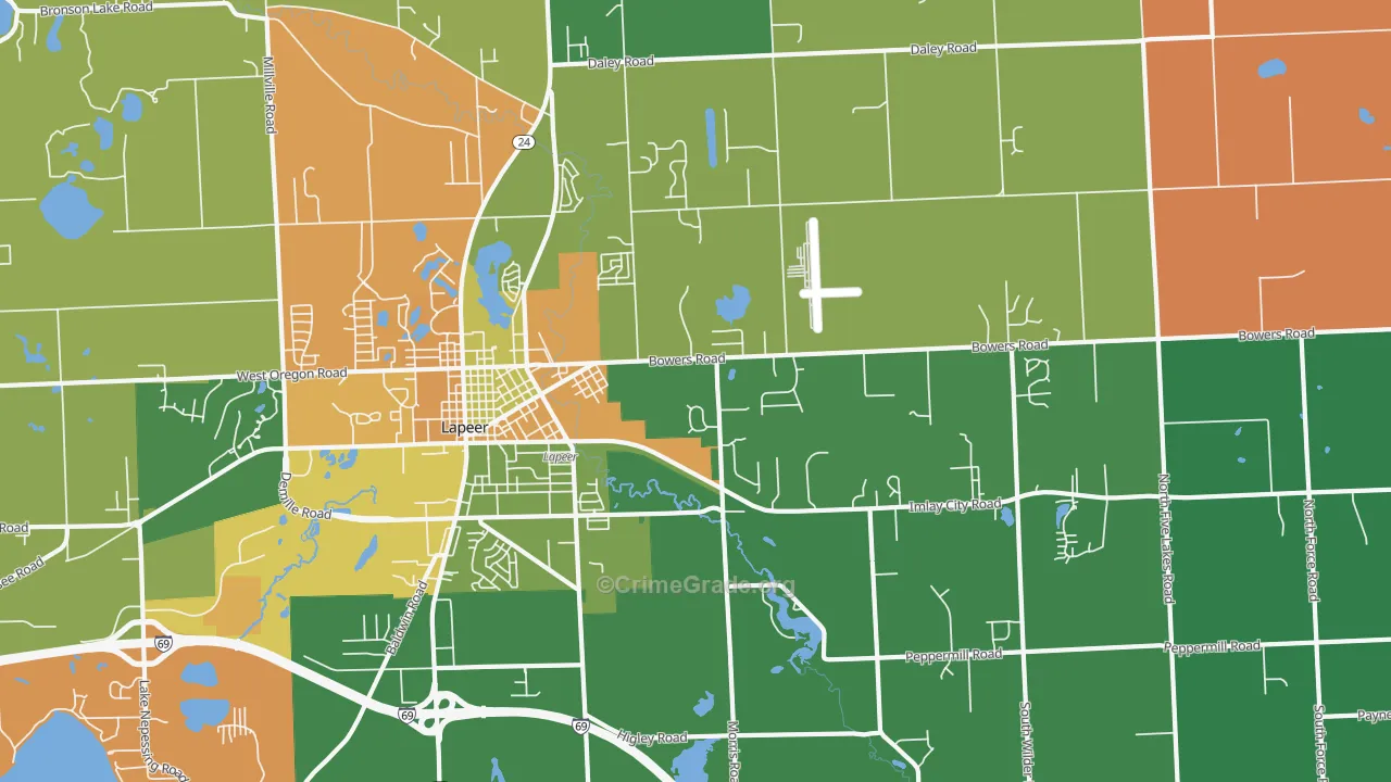 Hunters Creek, MI Map of Murder Rates