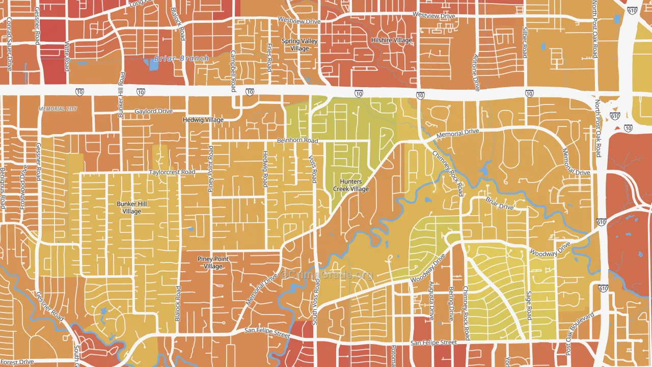 Hunters Creek Village, TX Map of Murder Rates