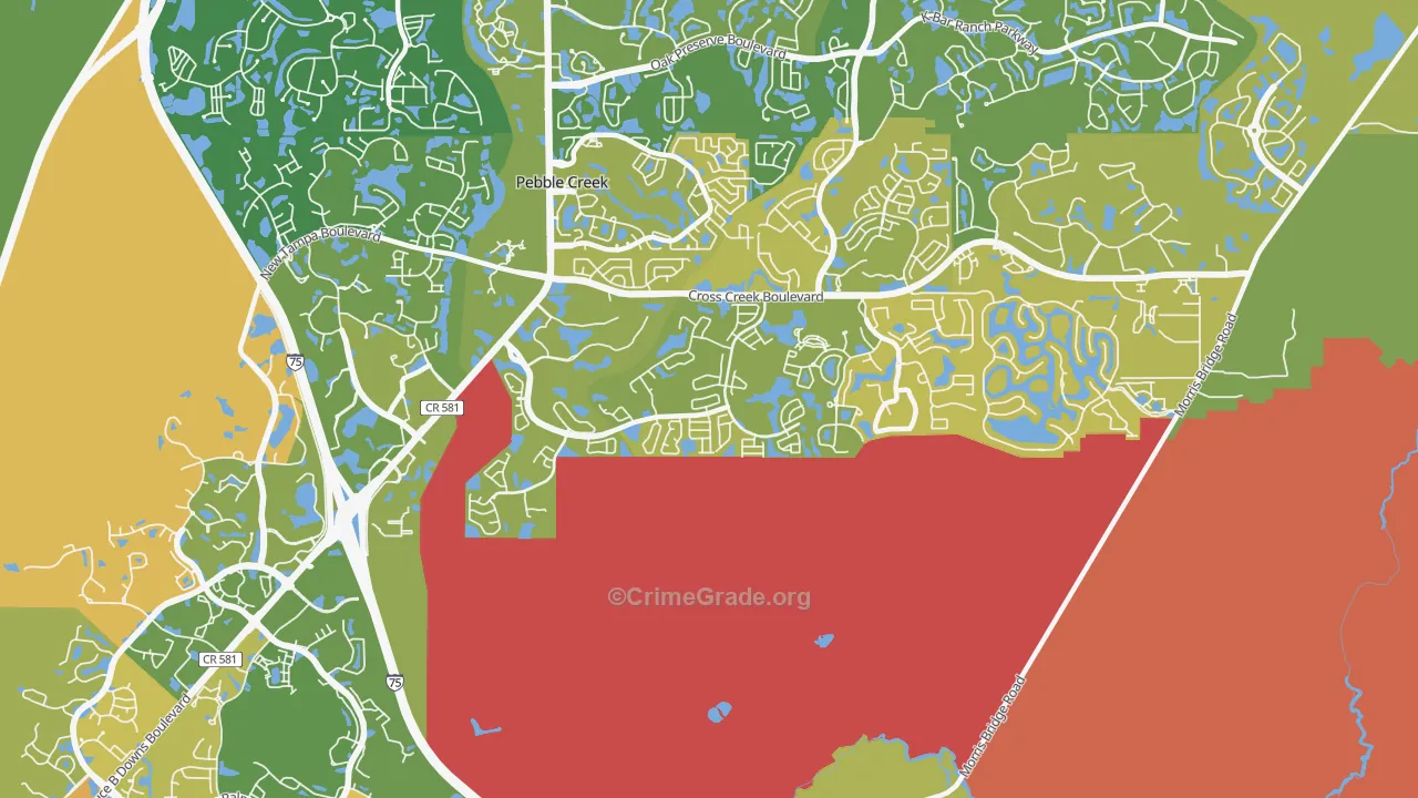 Hunters Green, Tampa, FL Map of Murder Rates