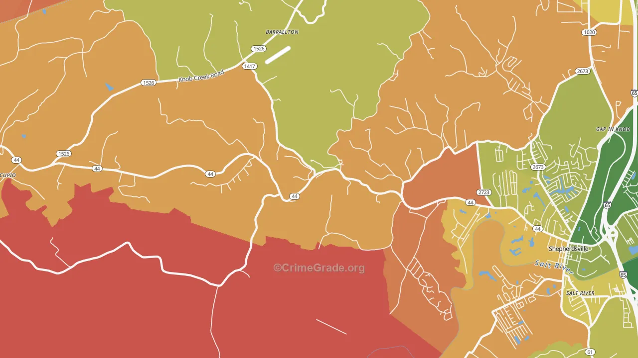 Hunters Hlw, KY Map of Murder Rates