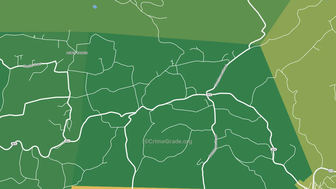 Huntersville, PA Map of Murder Rates