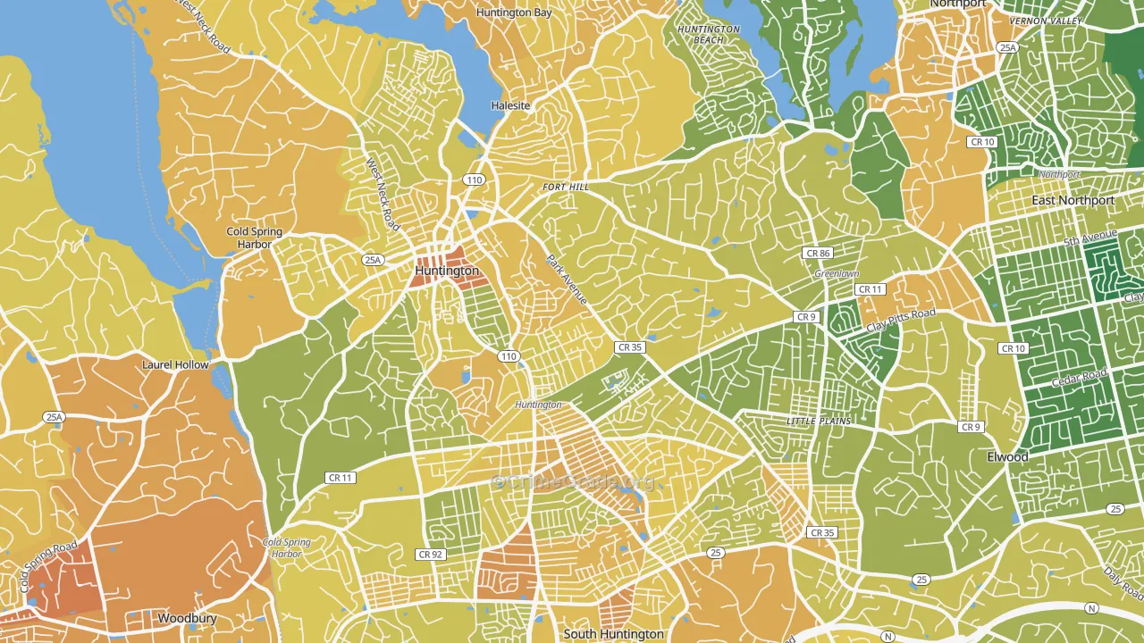 Huntington, NY Map of Murder Rates