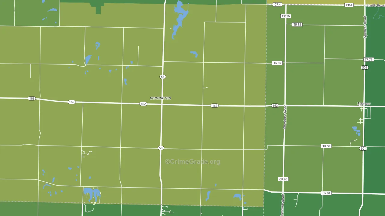 Huntington, OH Map of Murder Rates