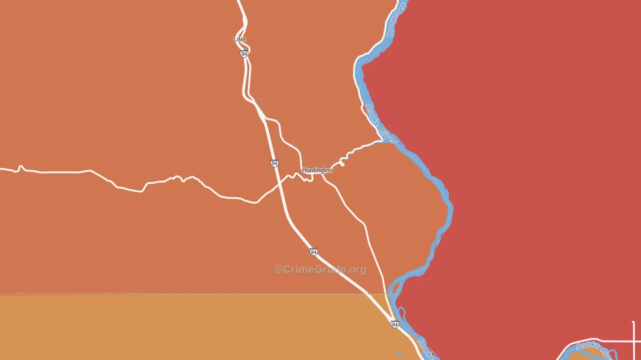 Huntington, OR Map of Murder Rates