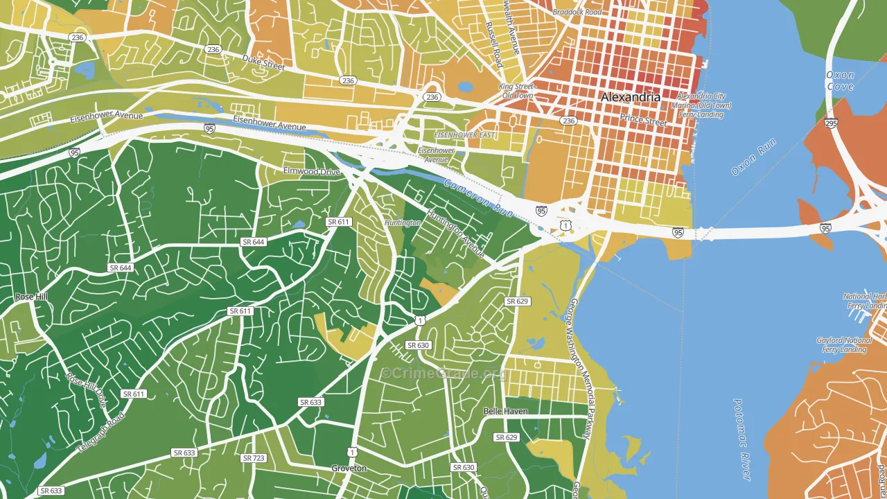 Huntington, VA Map of Murder Rates