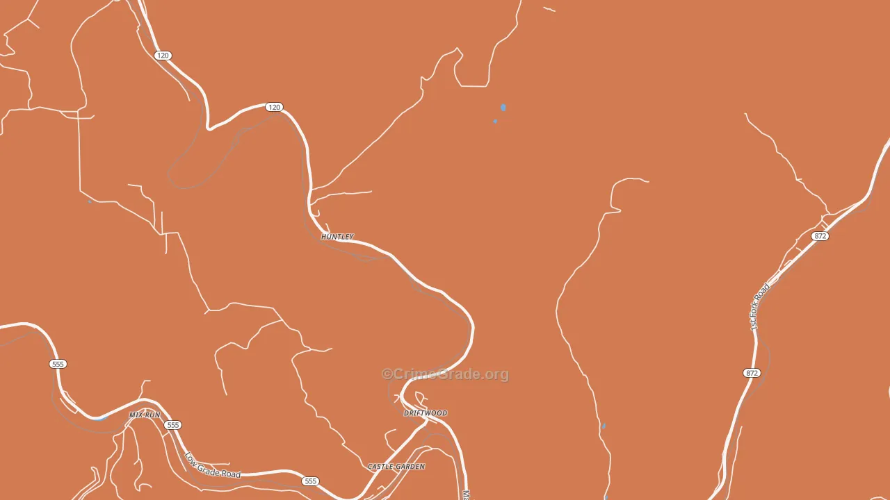 Huntley, PA Map of Murder Rates