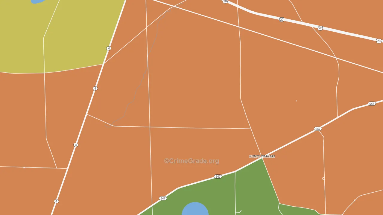 Hunts Corner, OH Map of Murder Rates