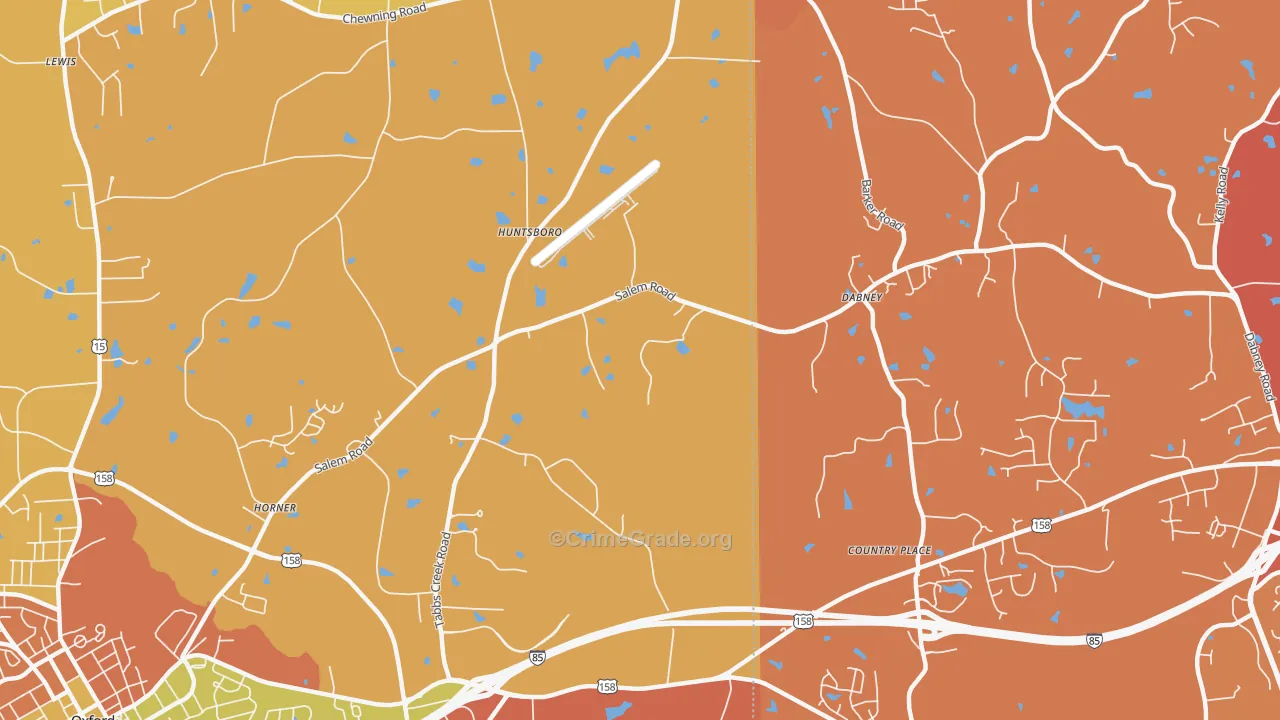 Huntsboro, NC Map of Murder Rates