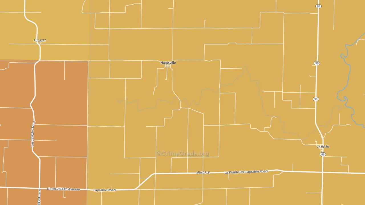 Huntsville, IL Map of Murder Rates