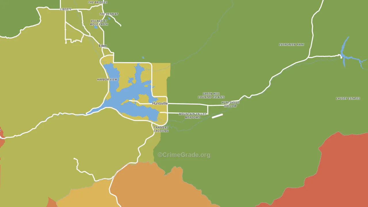Huntsville, UT Map of Murder Rates