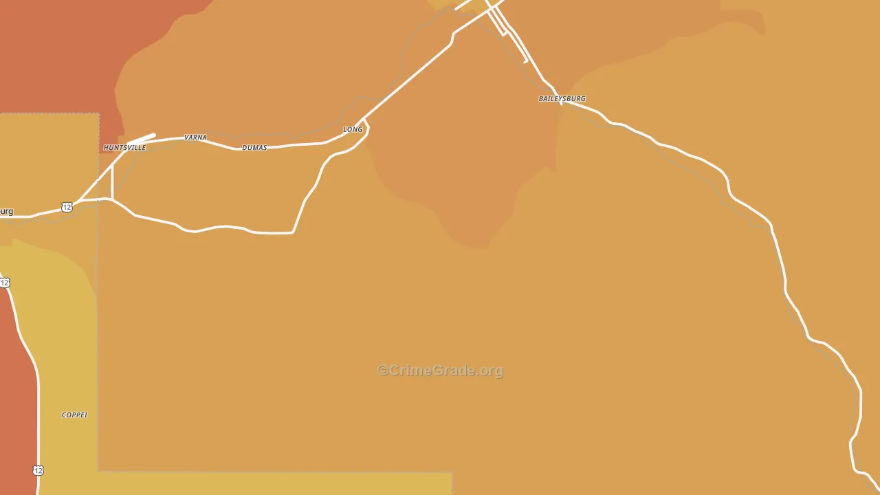 Huntsville, WA Map of Murder Rates
