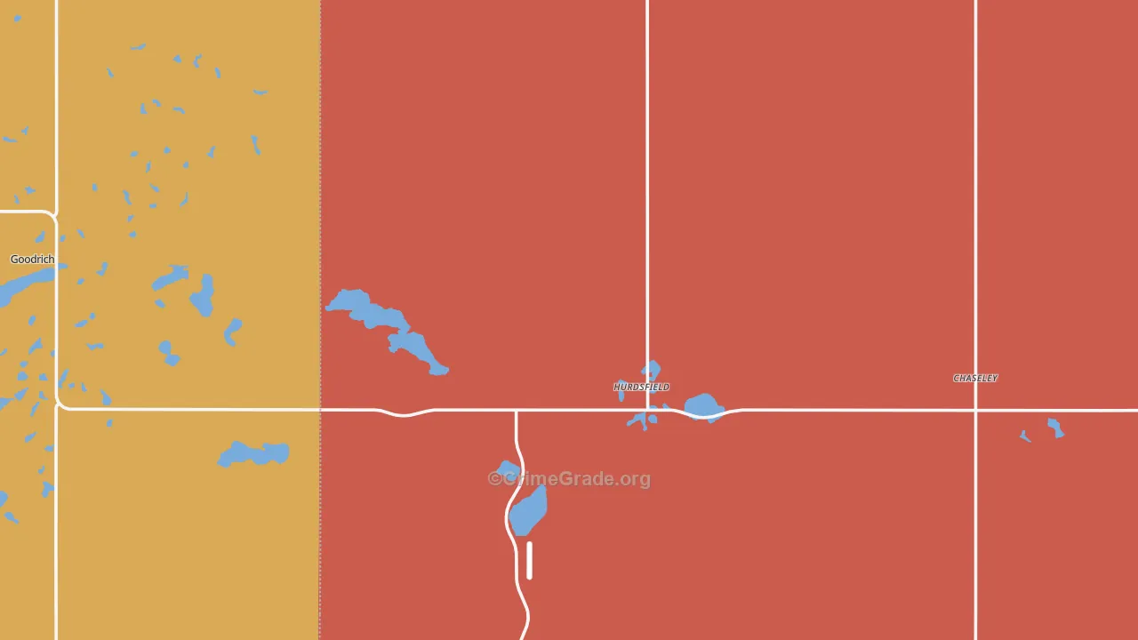 Hurdsfield, ND Map of Murder Rates