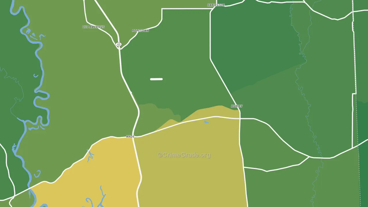 Hurley, MS Map of Murder Rates