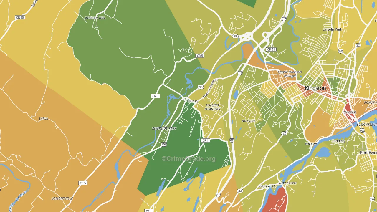 Hurley, NY Map of Murder Rates