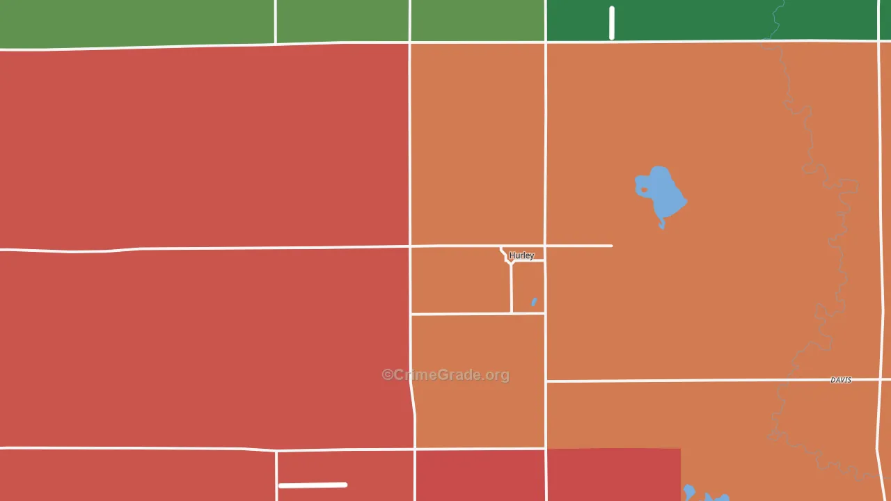 Hurley, SD Map of Murder Rates