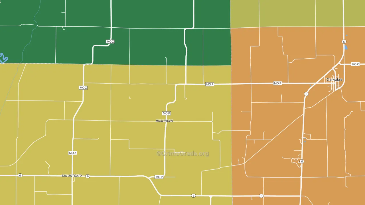 Hurlingen, MO Map of Murder Rates