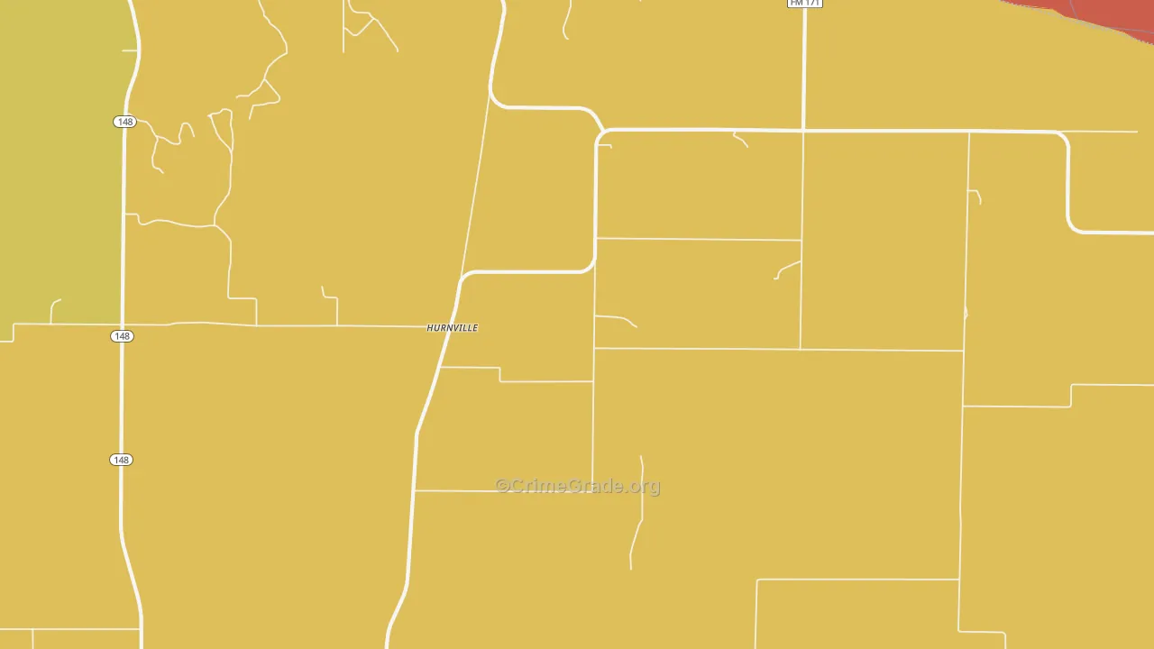 Hurnville, TX Map of Murder Rates
