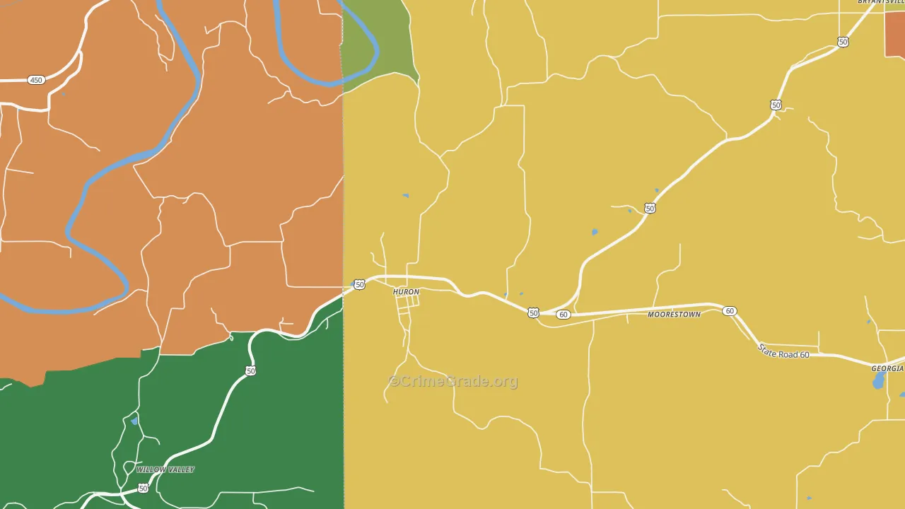 Huron, IN Map of Murder Rates