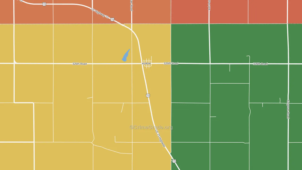Huron, KS Map of Murder Rates