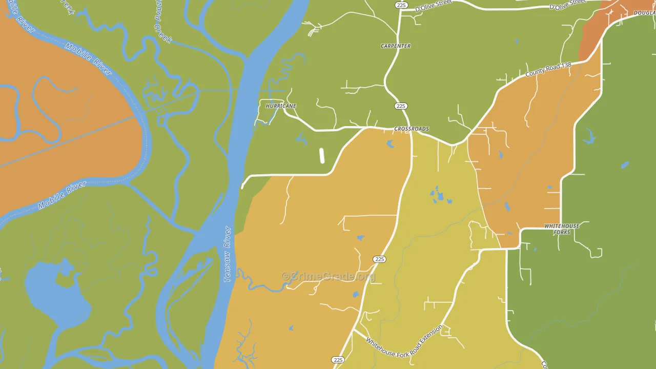Hurricane, AL Map of Murder Rates