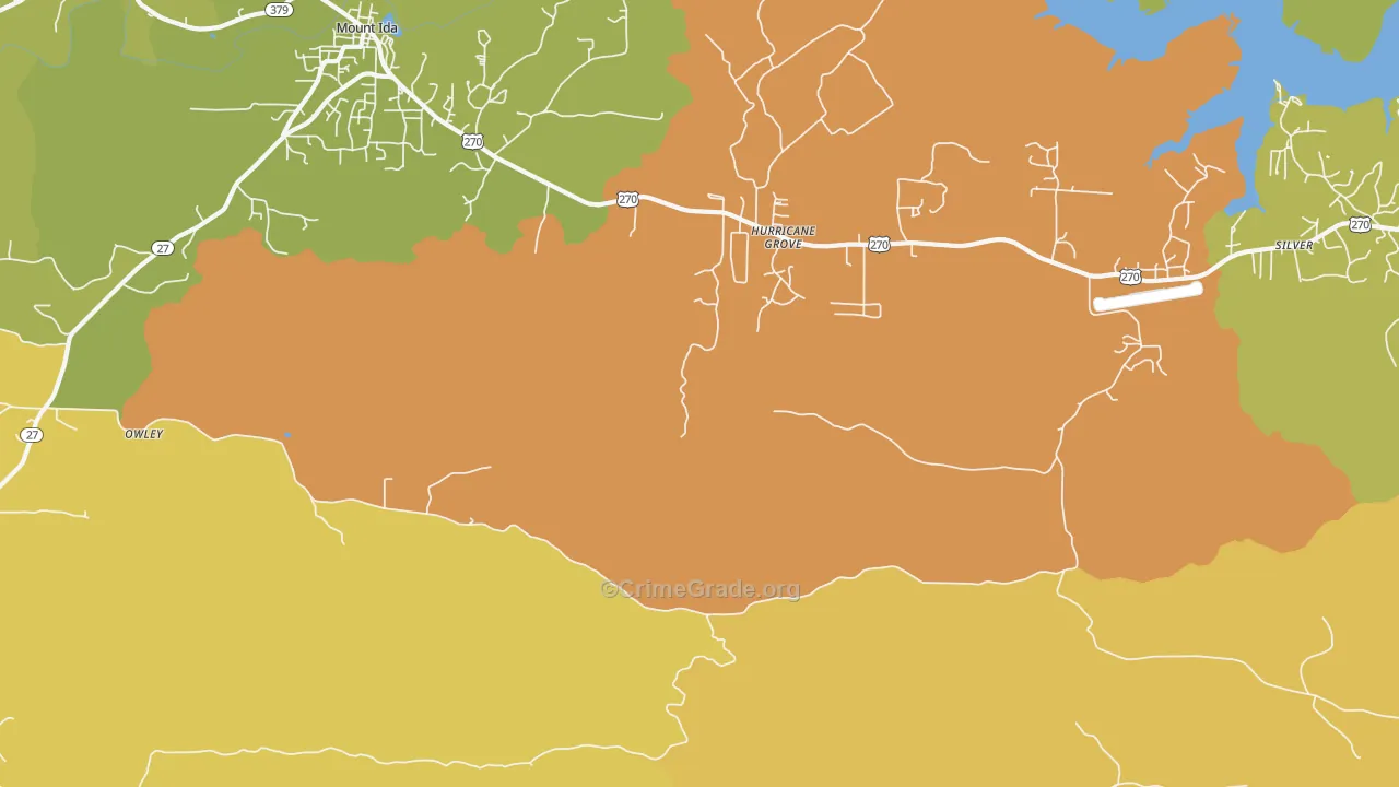 Hurricane Grove, AR Map of Murder Rates