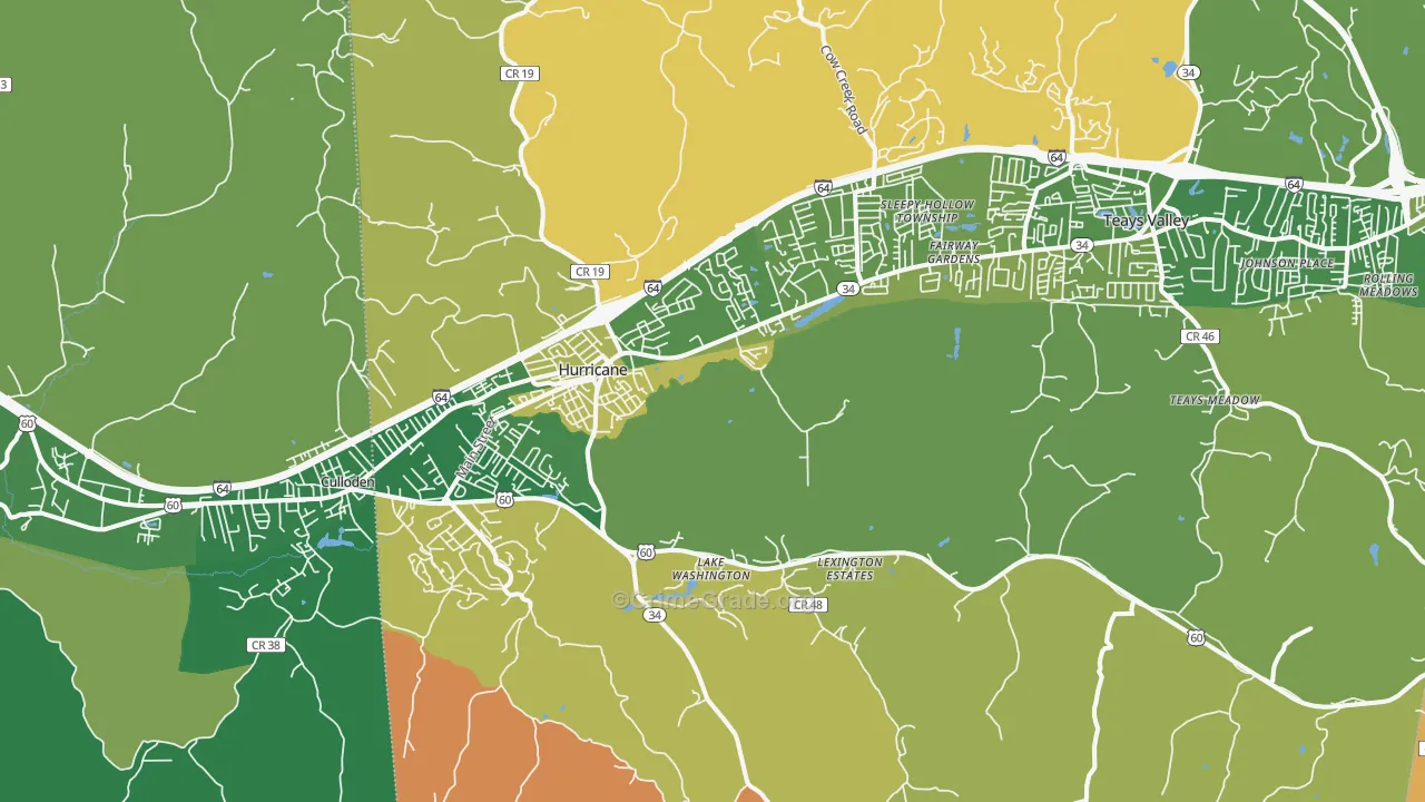 Hurricane, WV Map of Murder Rates