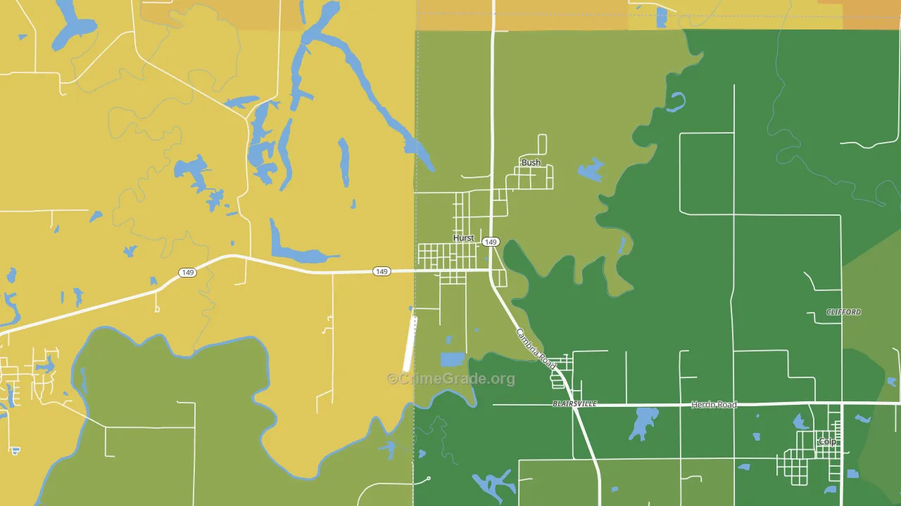 Hurst, IL Map of Murder Rates