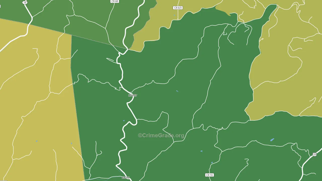 Hurst, WV Map of Murder Rates